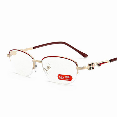 Ahora Lady's Crystal Reading Glasses 2020 Fashion Ultralight Half Business Naočale za dalekovidnost Optički spektakl +1.0 do +4.0