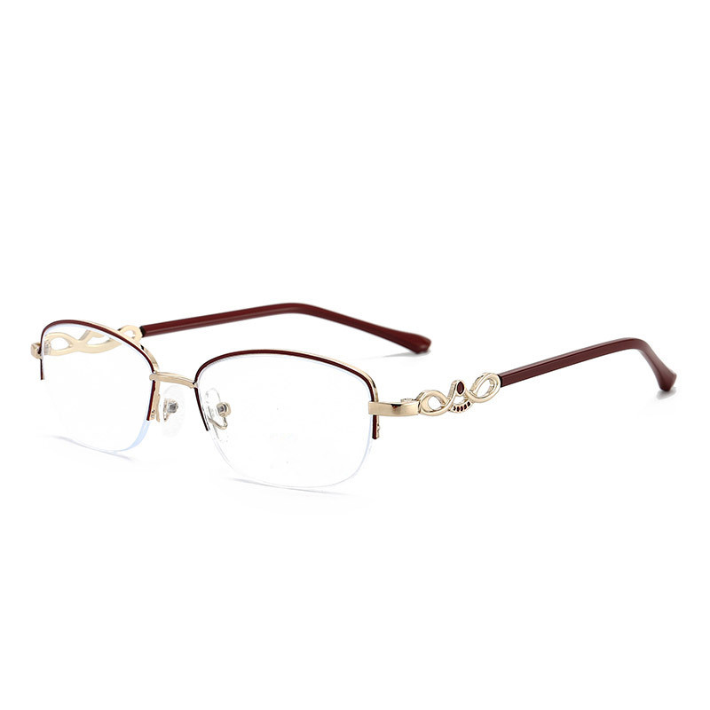 Ahora Lady's Crystal Reading Glasses 2020 Fashion Ultralight Half Business Naočale za dalekovidnost Optički spektakl +1.0 do +4.0