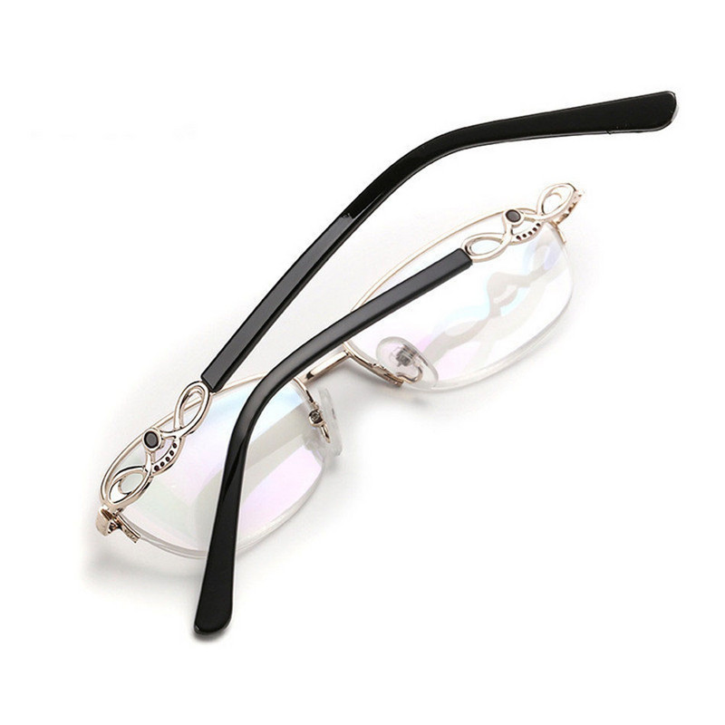 Ahora Lady's Crystal Reading Glasses 2020 Fashion Ultralight Half Business Naočale za dalekovidnost Optički spektakl +1.0 do +4.0