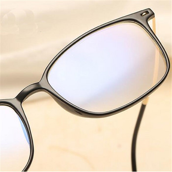 Очила за четене против синя светлина Жени Мъже Ретро квадратни преносими анти-UV очила с лупа +1,0 +1,5 +2,0 до +4,0