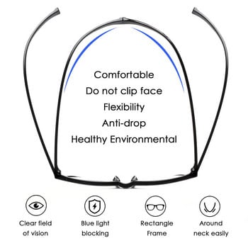 Γυαλιά ανάγνωσης JM Magnet Anti Blue Light Ανδρικά Γυναικεία Μεγεθυντικός φακός τετράγωνης διόπτρας Πρεσβυωπικά γυαλιά +1 έως +4
