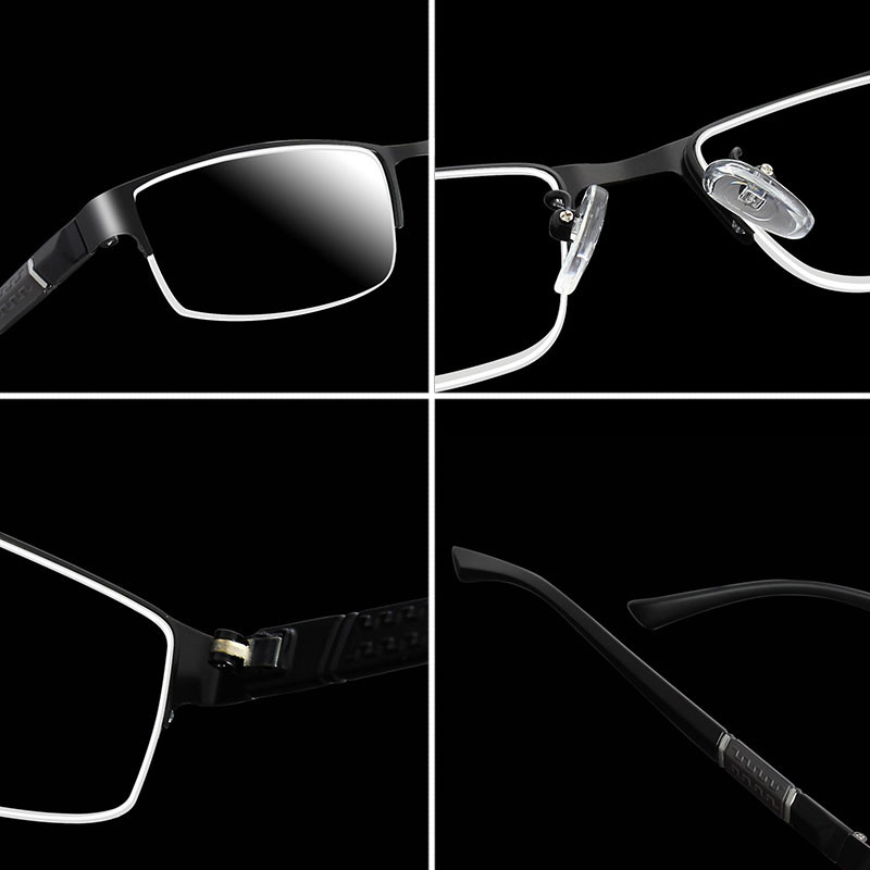 Nerūdijančio plieno skaitymo akiniai su dioptrijomis Vyriški akiniai Gafas de Lectura Toliaregių akinių rėmeliai moterims Vyrams +1 1,5