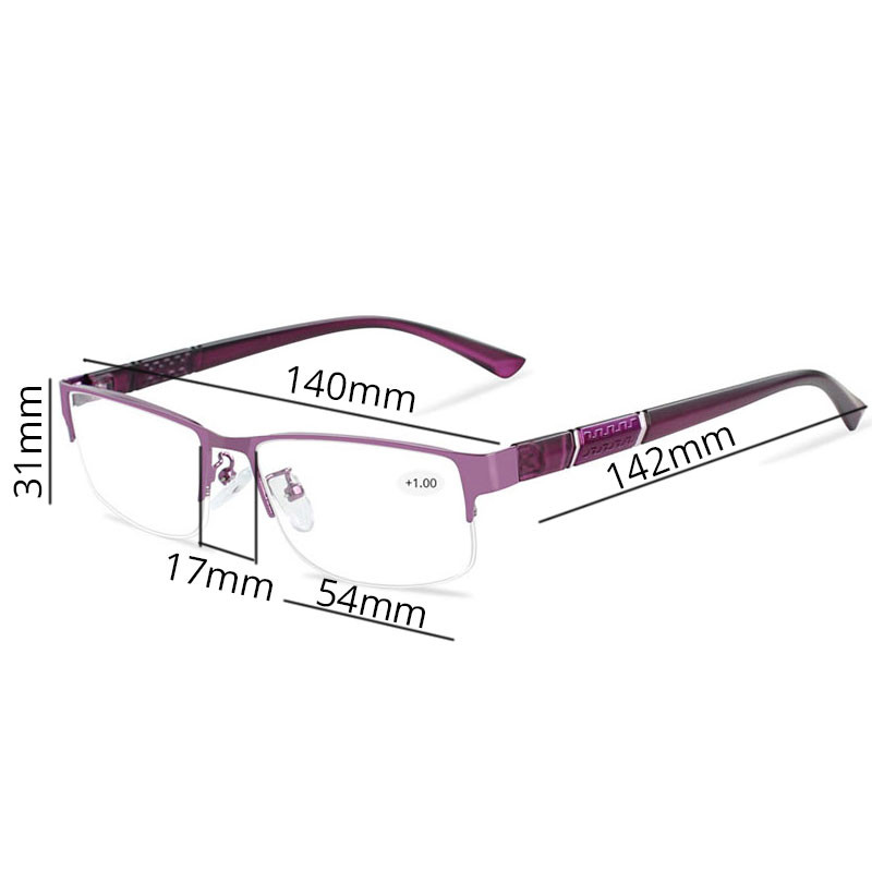 Nerūdijančio plieno skaitymo akiniai su dioptrijomis Vyriški akiniai Gafas de Lectura Toliaregių akinių rėmeliai moterims Vyrams +1 1,5
