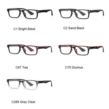 Мъжки очила за четене Правоъгълна прозрачна леща Лупа Очила Анти сини лъчи Филтър Компютър Винтидж очила Focus Plus +1 +2
