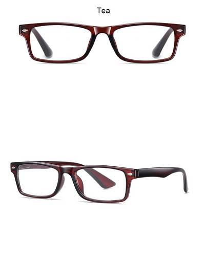 Muške naočale za čitanje Pravokutne prozirne leće s povećalom Naočale protiv plavih zraka Filter Računalo Vintage naočale Focus Plus +1 +2