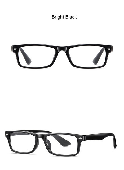 Muške naočale za čitanje Pravokutne prozirne leće s povećalom Naočale protiv plavih zraka Filter Računalo Vintage naočale Focus Plus +1 +2