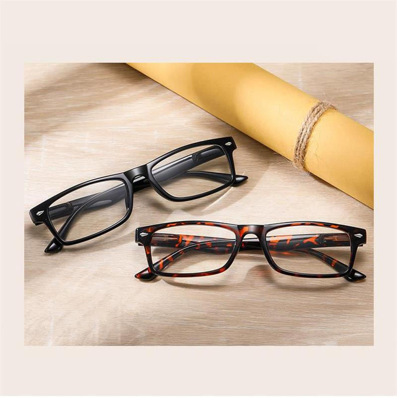 Muške naočale za čitanje Pravokutne prozirne leće s povećalom Naočale protiv plavih zraka Filter Računalo Vintage naočale Focus Plus +1 +2