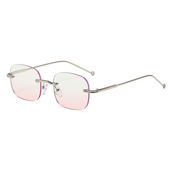 Zilead Pink Анти синя светлина Очила без рамки за късогледство Жени Мъже Метални компютърни очила за късогледство Руж Очила за късогледство