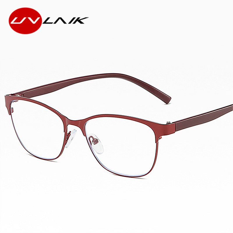 UVLAIK Retro metaliniai katės akių skaitymo akiniai Moteriški presbyopiniai mėlyni šviesą blokuojantys akiniai tėvams Akiniai spyruokliniai vyriai