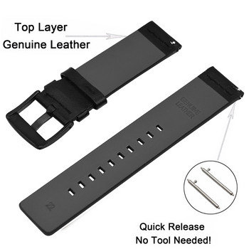 Каишка за часовник от естествена кожа 20/22 мм за Xiaomi Huami Amazfit GTR 4 47/42 Гривна Quick Release Резервна каишка за китка Аксесоари
