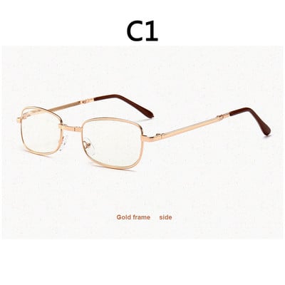 BOYSEEN Ochelari de lectură cu cadru complet din metal cu înălțime pliabilă Ochelari de lectură din rășină +100 până la +600