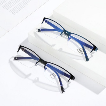 Очила за четене с половин метална рамка Мъжки бизнес очила за късогледство Очила за защита на очите Диоптър -0,5 до -6,0 Очила за късогледство