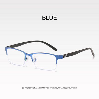 Ochelari de lectură cu cadru metalic pe jumătate Ochelari de lectură pentru bărbați Ochelari de miopie pentru protecția ochilor Ochelari de vedere dioptrii -0,5 până la -6,0 Ochelari pentru miopie