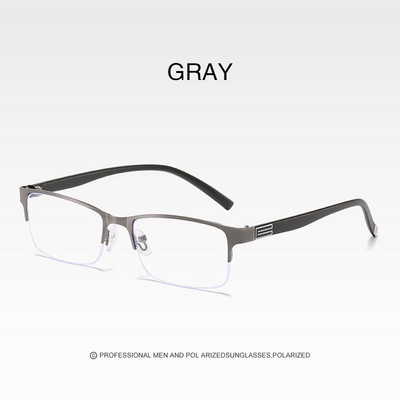Ochelari de lectură cu cadru metalic pe jumătate Ochelari de lectură pentru bărbați Ochelari de miopie pentru protecția ochilor Ochelari de vedere dioptrii -0,5 până la -6,0 Ochelari pentru miopie