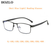 Muške metalne naočale za čitanje protiv plave zrake povećalo muško plavo svjetlo koje blokira prezbiopiju naočale računalne naočale 0,+1.0~+4.0