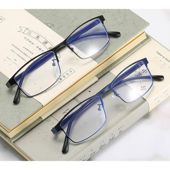Ανδρικά μεταλλικά γυαλιά ανάγνωσης κατά μπλε ακτίνα Μεγεθυντικός φακός Ανδρικό μπλε φως που μπλοκάρει το φως γυαλιά πρεσβυωπίας Γυαλιά οράσεως υπολογιστή 0,+1,0~+4,0