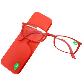 Φορητά εξαιρετικά λεπτά γυαλιά ανάγνωσης με βάσεις τηλεφώνου Γυαλιά Θήκη Mini Wallet Γυαλιά Presbyopia Full Frame +1,5 +2,0 +2,5