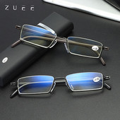 ZUEE Metalne naočale za čitanje protiv plave svjetlosti Muške leće za dalekovidnost za žene Muške modne naočale visoke rezolucije s poluokvirom