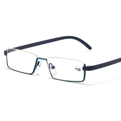 ZUEE Metalne naočale za čitanje protiv plave svjetlosti Muške leće za dalekovidnost za žene Muške modne naočale visoke rezolucije s poluokvirom