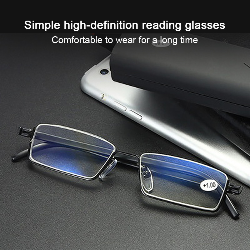 ZUEE Metalne naočale za čitanje protiv plave svjetlosti Muške leće za dalekovidnost za žene Muške modne naočale visoke rezolucije s poluokvirom