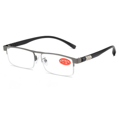 Staklene naočale za čitanje Zilead Žene Muškarci Poslovne naočale za dalekovidnost s poluokvirom HD naočale za čitanje protiv odsjaja Dioptrije +1+1,5+4