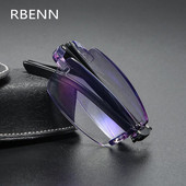 RBENN 2020, nove modne naočale za čitanje, ultralake naočale za čitanje bez okvira, koje blokiraju plavo svjetlo, s futrolom +1,0 1,5 2,5