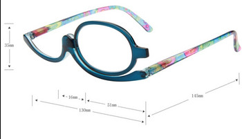 Γυναικεία γυαλιά ανάγνωσης μακιγιάζ Περιστρεφόμενα γυαλιά μακιγιάζ γυαλιά ματιών Presbyopic +1,00 έως +4,0 γυαλιά ανάγνωσης για γυναίκες