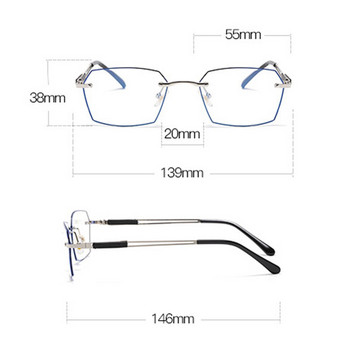 Γυαλιά ανάγνωσης YOOSKE Titanium Ανδρικά Γυαλιά Επαγγελματικά Γυαλιά Γυαλιά Σκελετός Γυναικεία Anti Blue Light Γυαλιά Πολυγωνικό Σκελετός