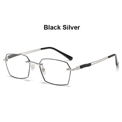 YOOSKE titaniniai skaitymo akiniai vyrams be rėmelių verslo akinių rėmeliai, moteriški mėlyni šviesūs akiniai, daugiakampis rėmelis