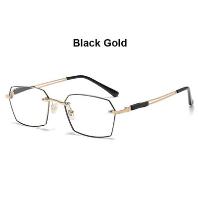 YOOSKE titaniniai skaitymo akiniai vyrams be rėmelių verslo akinių rėmeliai, moteriški mėlyni šviesūs akiniai, daugiakampis rėmelis