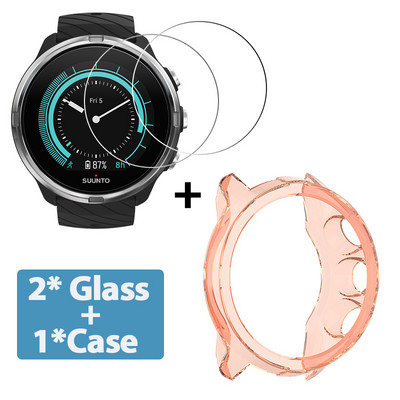 2+1 Θήκη προστασίας + Προστατευτικό οθόνης για έξυπνο ρολόι Suunto 9 Προστατευτικό κάλυμμα TPU μεμβράνη από γυαλί σκληρυμένο