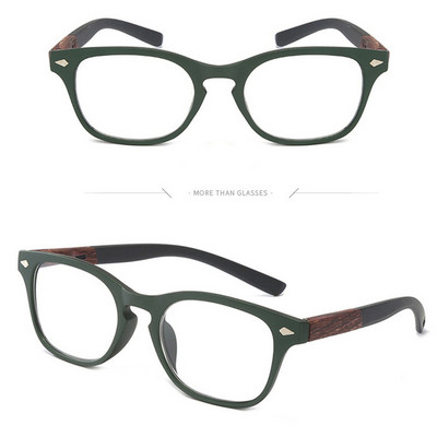May Flower Square Retro Vintage Drvene naočale za čitanje Muške dioptrijske naočale Ženske naočale za vid Plus Wood Grain +1,5+2+3,5+4