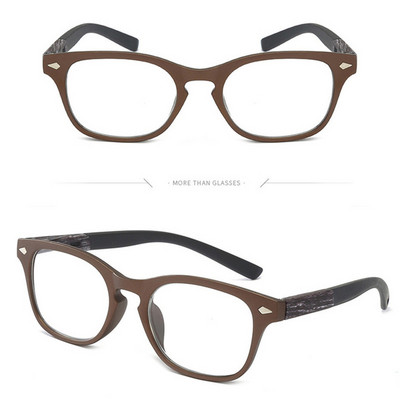 May Flower Square Retro Vintage Drvene naočale za čitanje Muške dioptrijske naočale Ženske naočale za vid Plus Wood Grain +1,5+2+3,5+4