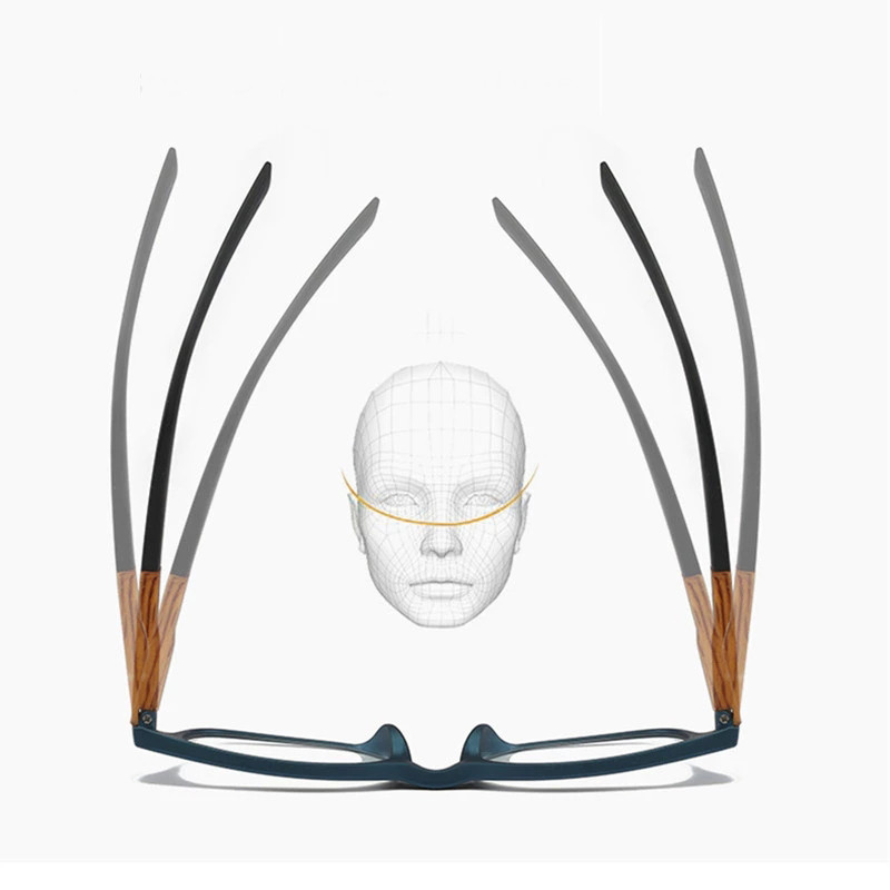 May Flower Square Retro Vintage Drvene naočale za čitanje Muške dioptrijske naočale Ženske naočale za vid Plus Wood Grain +1,5+2+3,5+4