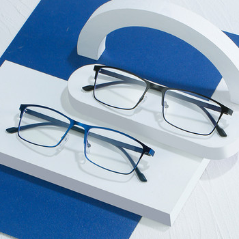 Ανδρικά γυαλιά ανάγνωσης Anti Blue Light Μεταλλικά γυαλιά πρεσβυωπίας μισού σκελετού για υπολογιστή με οπτικά γυαλιά οράσεως 1.5 2.5