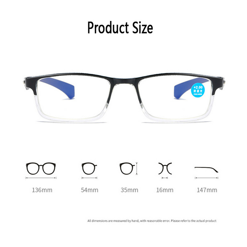 iboode Ultralight Full Frame Anti Blue Rays naočale za čitanje Žene Muškarci Smolaste naočale za dalekovidnost Unisex g Naočale +1,0 do +4,0