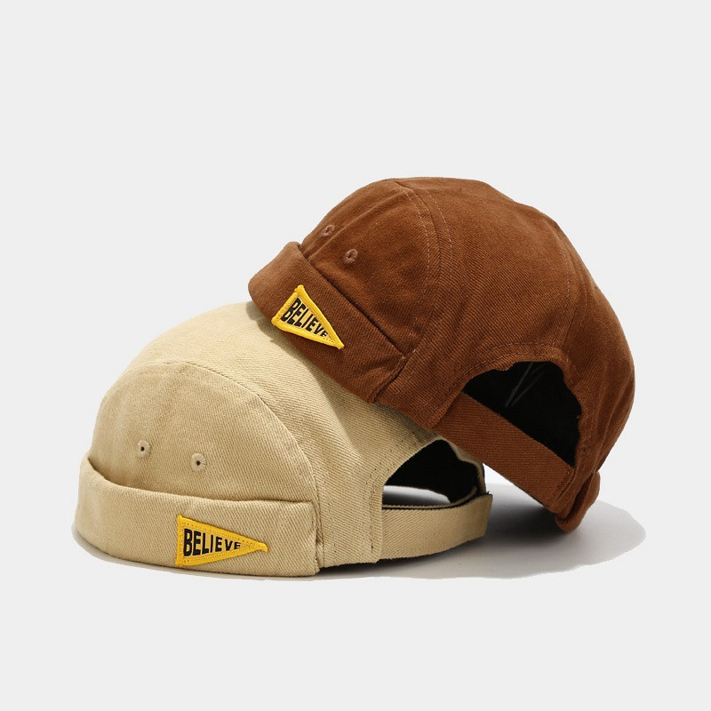 Nova vintage doker kapa Ženski hip hop šešir Šešir bez oboda Prozračne kapice Šeširi Pamučna retro podesiva mornarska kapa s pismom