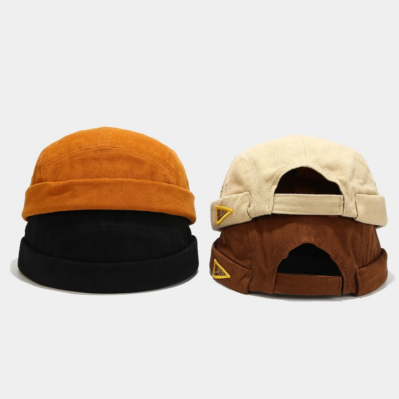 Nova vintage doker kapa Ženski hip hop šešir Šešir bez oboda Prozračne kapice Šeširi Pamučna retro podesiva mornarska kapa s pismom