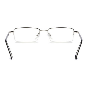 Εξαιρετικά ελαφρύ μεταλλικό μισό πλαίσιο Αντι-μπλε φως ανάγνωσης ασημένια γυαλιά ανδρικά γυναικεία γυαλιά Presbyopia Γυαλιά ματιών Clear Lens +1,0~4,0