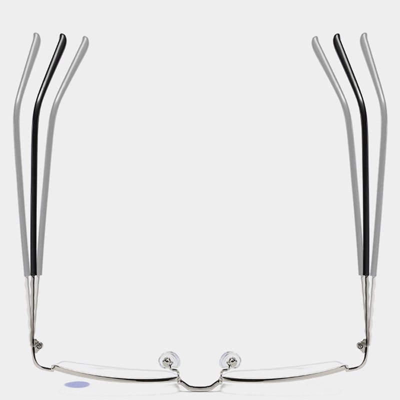 Ochelari de lectură cu jumătate de cadru din metal ultraușor Anti-lumină albastră Ochelari de lectură argintii Bărbați Femei Ochelari pentru prezbiopie Ochelari cu lentile clare +1,0 ~ 4,0