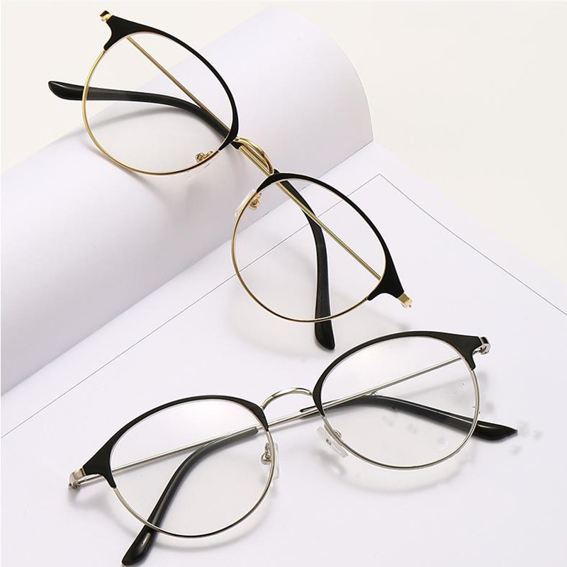 Ochelari de vedere cu cadru rotund metalic pentru miopie, bărbați, femei, ochelari optici de lux, ochelari decorativi pentru femei