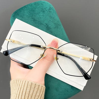 „Ahora Plygon“ berėmiai skaitymo akiniai moterims ir vyrams Metaliniai „Anti Blue Light Shade“ akiniai nuo saulės Presbyopical akiniai +1,0...+4,0