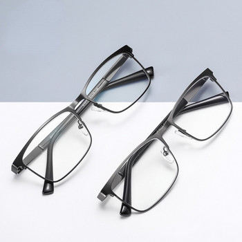 FG Мъжки бизнес очила за четене от неръждаема стомана за Мъжки оптични очила с пресбиопия +1,0 до +4,0
