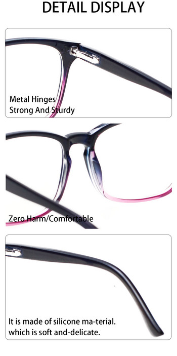CLASAGA Κλασικά γυαλιά ανάγνωσης για γυναίκες και άνδρες με ανοιξιάτικο ορθογώνιο φακό HD +1+1,5+2+2,5+3+3,5+4+~+6