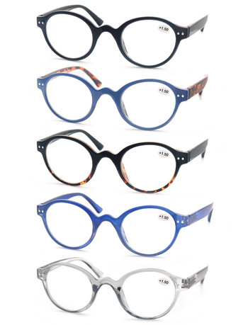 Γυαλιά ανάγνωσης για άνδρες Γυναικείες Κλασικά στρογγυλά γυαλιά ανάγνωσης Υψηλής ποιότητας με άνοιξη μεντεσέδες υπερμετρωπική πρεσβυωπία +1,0 έως +4,0