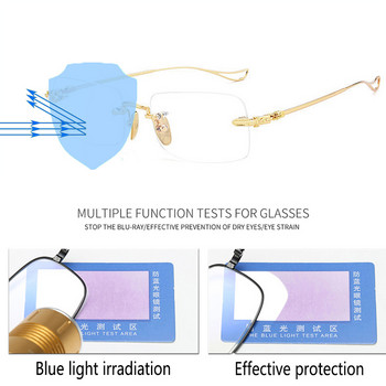 2022 Нови очила за четене без рамка против синя светлина Мъже Жени Пресбиопични очила Очила Гъвкави ултралеки очила без рамка