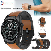 Curea de ceas din silicon din piele de 22 mm pentru ceas inteligent Ticwatch Pro 3 pentru brățară sport de schimb Ticwatch Pro 2020/GTX/E2/S2