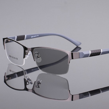 Мъже, нови фотохромни очила за късогледство, модни метални бизнес очила с половин рамка, мъже, жени, шофиране на открито, UV сенници, очила