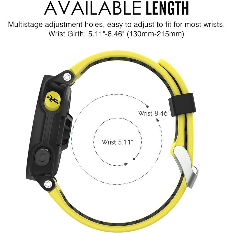 Silikonski remen za sat za Garmin Forerunner 235 220 230 620 630 735Xt Smartwatch Remen za sat Zamjena za ručni zglob Narukvica prozračna