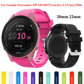 Brzo otpuštanje 22 20 Sportski silikonski remen za Garmin Venu 2 Plus/Vivoactive 4 3/Forerunner 255 245 645 Narukvica za glazbeni sat